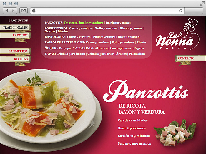 La Nonna Pasta: website